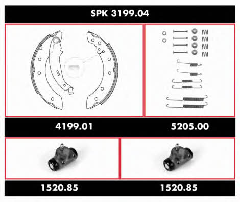 SPK319904 Woking Колодки тормозные барабанные, комплект