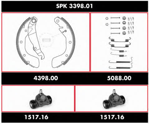  SPK 3398.01 Колодки гальмівні барабанні, комплект SPK339801: Купити в Україні - Добра ціна на EXIST.UA!