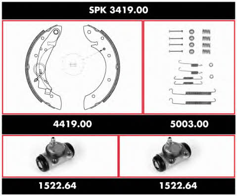 Woking SPK 3419.00 Колодки тормозные барабанные, комплект SPK341900: Купить в Украине - Отличная цена на EXIST.UA! SPK341900 Woking Колодки тормозные барабанные, комплект