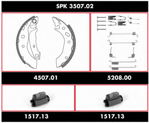 SPK350702 Woking Колодки тормозные барабанные, комплект