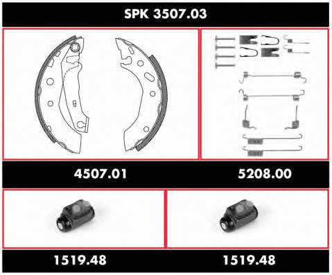 SPK350703 Woking Колодки тормозные барабанные, комплект