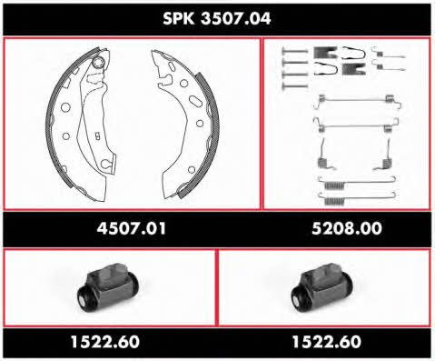 SPK350704 Woking Колодки тормозные барабанные, комплект