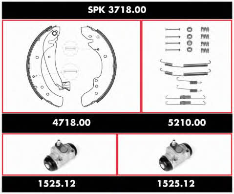 Woking SPK 3718.00 Колодки тормозные барабанные, комплект SPK371800: Купить в Украине - Отличная цена на EXIST.UA! SPK371800 Woking Колодки тормозные барабанные, комплект