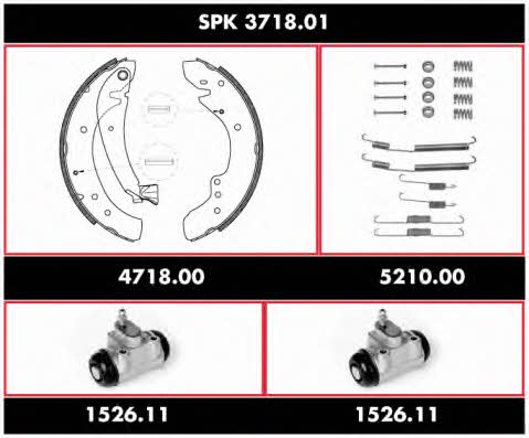 Woking SPK 3718.01 Колодки тормозные барабанные, комплект SPK371801: Купить в Украине - Отличная цена на EXIST.UA! SPK371801 Woking Колодки тормозные барабанные, комплект