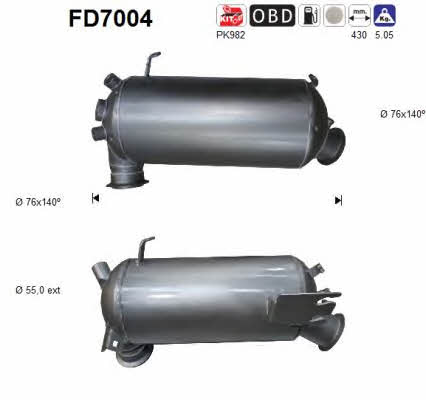 As FD7004 Фільтр сажевий DPF FD7004: Приваблива ціна - Купити в Україні на EXIST.UA!