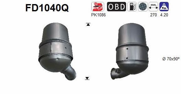 As FD1040Q Фільтр сажевий DPF FD1040Q: Купити в Україні - Добра ціна на EXIST.UA!