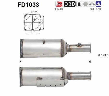 As FD1033 Фільтр сажевий DPF FD1033: Купити в Україні - Добра ціна на EXIST.UA!