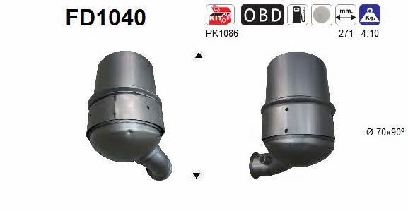 As FD1040 Фільтр сажевий DPF FD1040: Купити в Україні - Добра ціна на EXIST.UA!