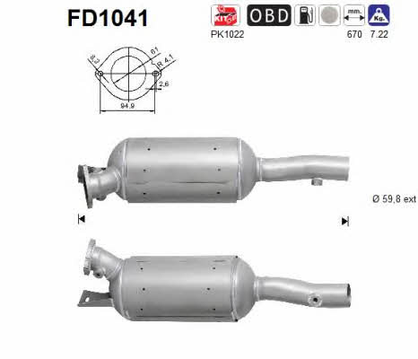 As FD1041 Фільтр сажевий DPF FD1041: Купити в Україні - Добра ціна на EXIST.UA!
