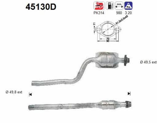 As 45130D Каталізатор 45130D: Купити в Україні - Добра ціна на EXIST.UA!