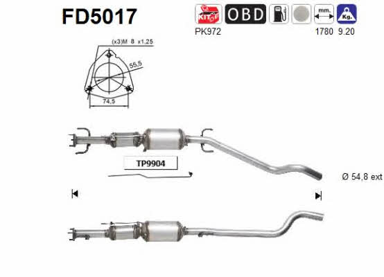 FD5017 As Фільтр сажевий DPF