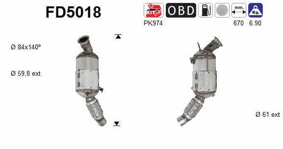 FD5018 As Фільтр сажевий DPF