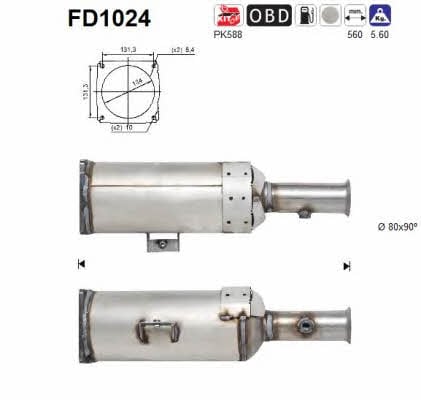 As FD1024 Фільтр сажевий DPF FD1024: Купити в Україні - Добра ціна на EXIST.UA!
