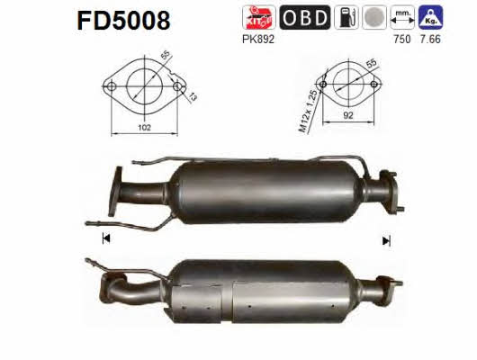 As FD5008 Фільтр сажевий DPF FD5008: Купити в Україні - Добра ціна на EXIST.UA!