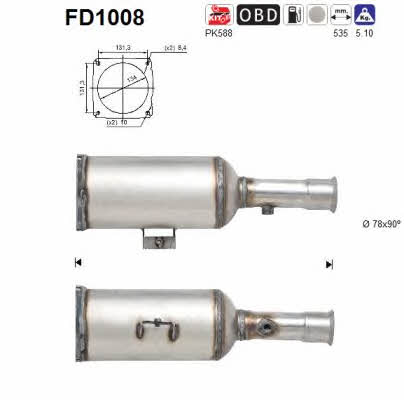 As FD1008 Фільтр сажевий DPF FD1008: Купити в Україні - Добра ціна на EXIST.UA!