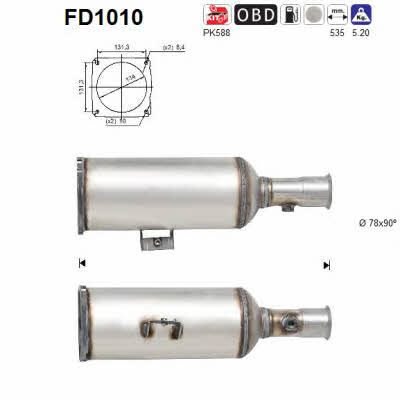 As FD1010 Фільтр сажевий DPF FD1010: Купити в Україні - Добра ціна на EXIST.UA!