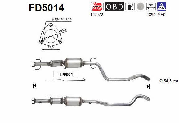 Сажовий фільтр Vauxhall Zafira (Вауксолл Зафіра): FD5014 As Фільтр сажевий DPF
