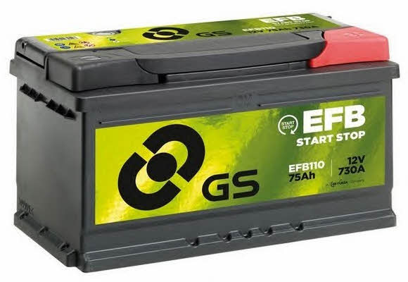 Gs EFB110 Акумулятор Gs 12В 75Ач 730А(EN) R+ EFB110: Приваблива ціна - Купити в Україні на EXIST.UA!