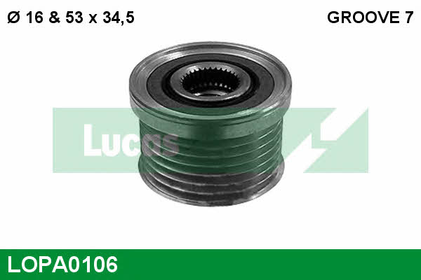 Lucas engine drive LOPA0106 Муфта обгінна генератора LOPA0106: Купити в Україні - Добра ціна на EXIST.UA!