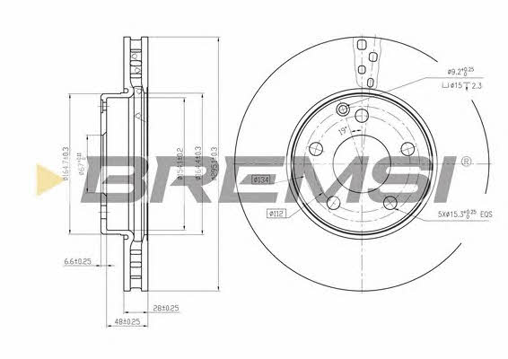 Bremsi DBB252V Диск гальмівний передній вентильований DBB252V: Купити в Україні - Добра ціна на EXIST.UA!