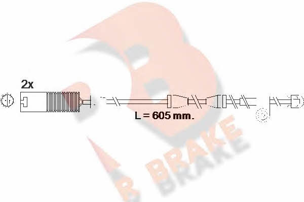 R Brake 610390RB Датчик зносу гальмівних колодок 610390RB: Купити в Україні - Добра ціна на EXIST.UA!