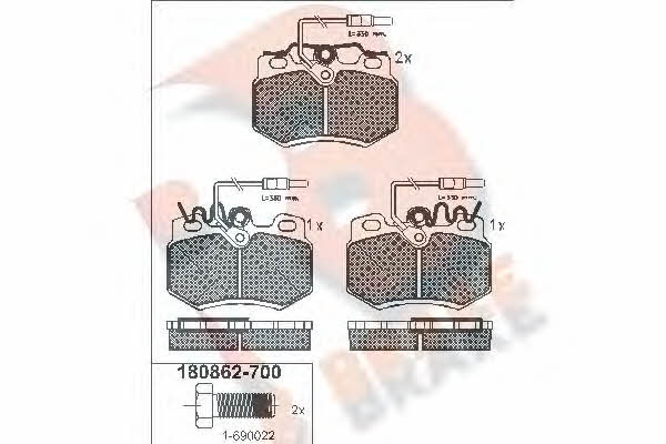 R Brake RB0862-700 Гальмівні колодки, комплект RB0862700: Купити в Україні - Добра ціна на EXIST.UA!