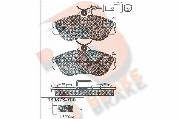 R Brake RB0873-700 Гальмівні колодки, комплект RB0873700: Купити в Україні - Добра ціна на EXIST.UA!