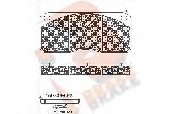 R Brake RB0738 Гальмівні колодки, комплект RB0738: Купити в Україні - Добра ціна на EXIST.UA!