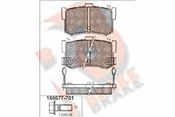 R Brake RB0677-701 Гальмівні колодки, комплект RB0677701: Купити в Україні - Добра ціна на EXIST.UA!