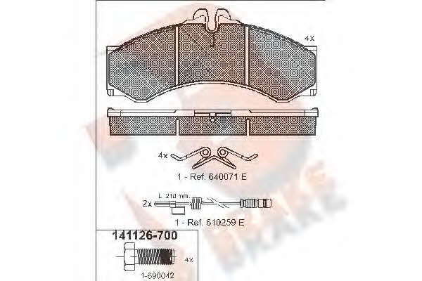 R Brake RB1126-700 Гальмівні колодки, комплект RB1126700: Купити в Україні - Добра ціна на EXIST.UA!