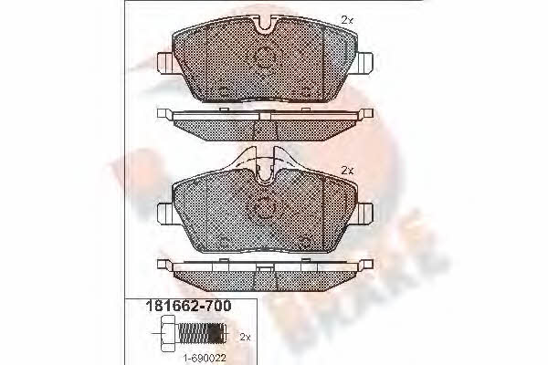 R Brake RB1662-700 Гальмівні колодки, комплект RB1662700: Купити в Україні - Добра ціна на EXIST.UA!