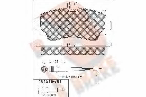 R Brake RB1516-701 Гальмівні колодки, комплект RB1516701: Купити в Україні - Добра ціна на EXIST.UA!