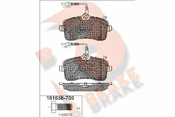 R Brake RB1656-700 Гальмівні колодки, комплект RB1656700: Купити в Україні - Добра ціна на EXIST.UA!