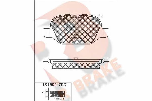 R Brake RB1501-703 Гальмівні колодки, комплект RB1501703: Купити в Україні - Добра ціна на EXIST.UA!