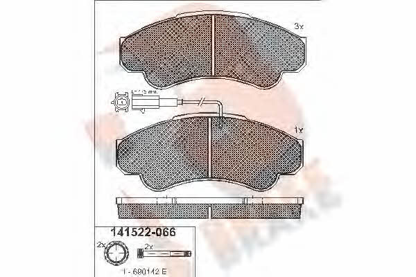 R Brake RB1522-066 Гальмівні колодки, комплект RB1522066: Купити в Україні - Добра ціна на EXIST.UA!