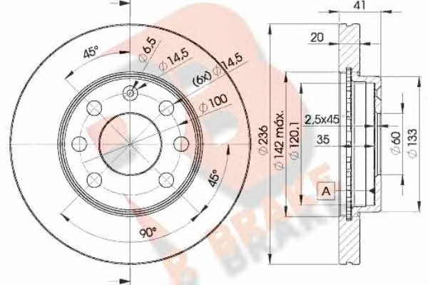 R Brake 78RBD21440 Диск гальмівний передній вентильований 78RBD21440: Купити в Україні - Добра ціна на EXIST.UA!