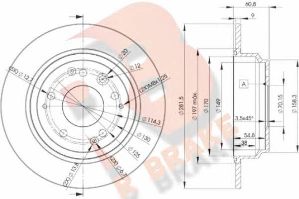 R Brake 78RBD22469 Диск гальмівний задній невентильований 78RBD22469: Купити в Україні - Добра ціна на EXIST.UA!