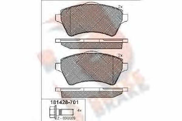 R Brake RB1428-701 Гальмівні колодки, комплект RB1428701: Купити в Україні - Добра ціна на EXIST.UA!