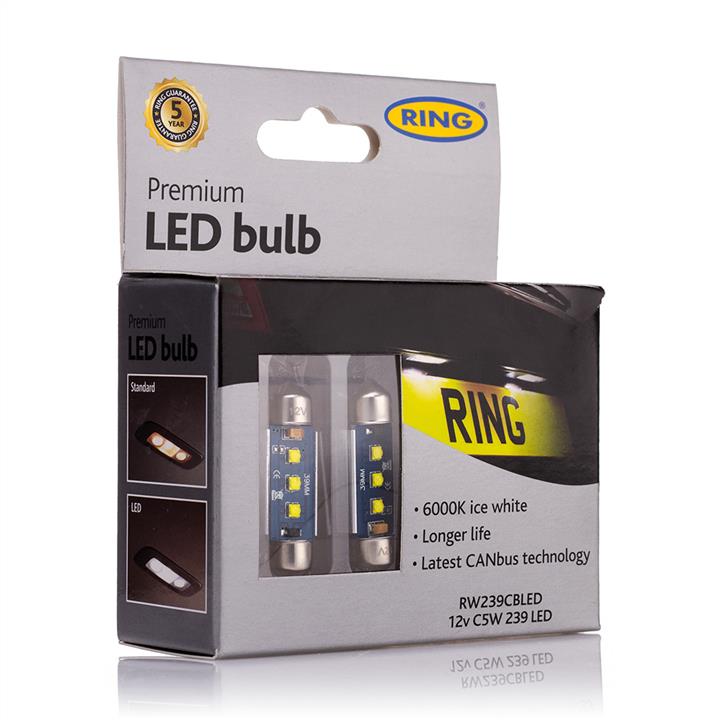 Лампа светодиодная Ring Premium Festoon 39 12V SV8,5 (2 шт.) Ring RW239CBLED