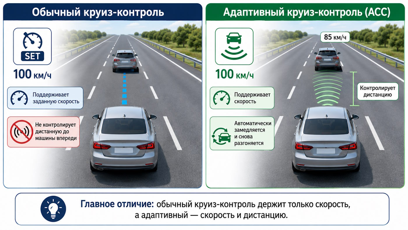 Виды круиз контроля